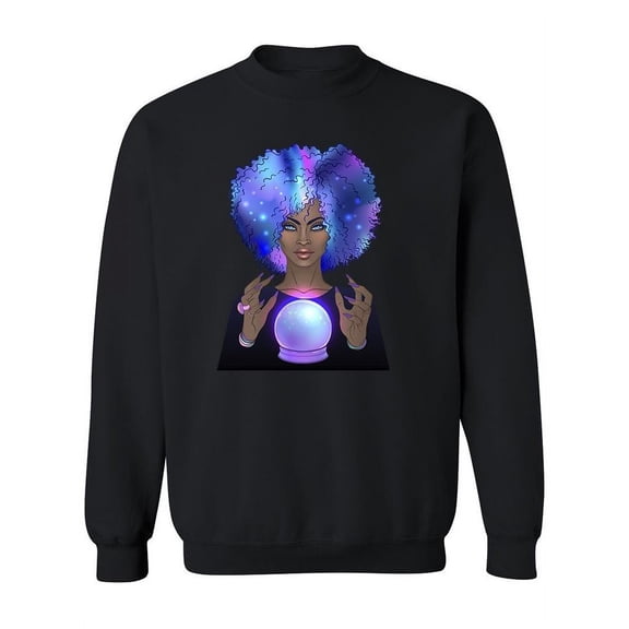 African Woman With Crystal Ball Sweatshirt Women -Image by Shutterstock, Female 3X-Large