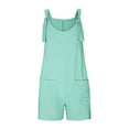 thumbnail image 4 of Ruyang Short Linen Overall for Teen Girls Adjusted Strap Sleeveless Wide Leg Short Jumpsuit Summer Romper Kids Casual Overall, 4 of 5