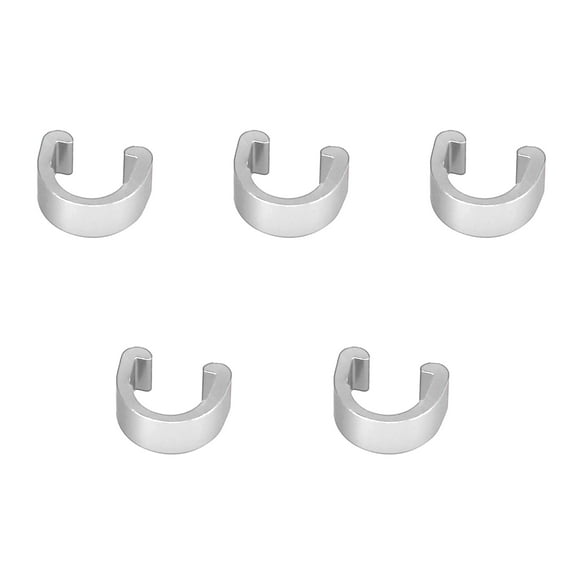 Unique Bargains 5Pcs Road Bike MTB Brake Cable Derailleur Line Case Aluminum Alloy C Shape Buckle Clasps Silver Tone
