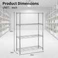 thumbnail image 2 of Wire Shelving Unit 4 Tier Wide Kitchen Shelf Adjustable Storage Shelf Metal Microwave Rack NSF Shelves 14" D x 36" W x 54" H Steel Utility Layer Shelf for Pantry Closet Laundry, Silver, 2 of 7
