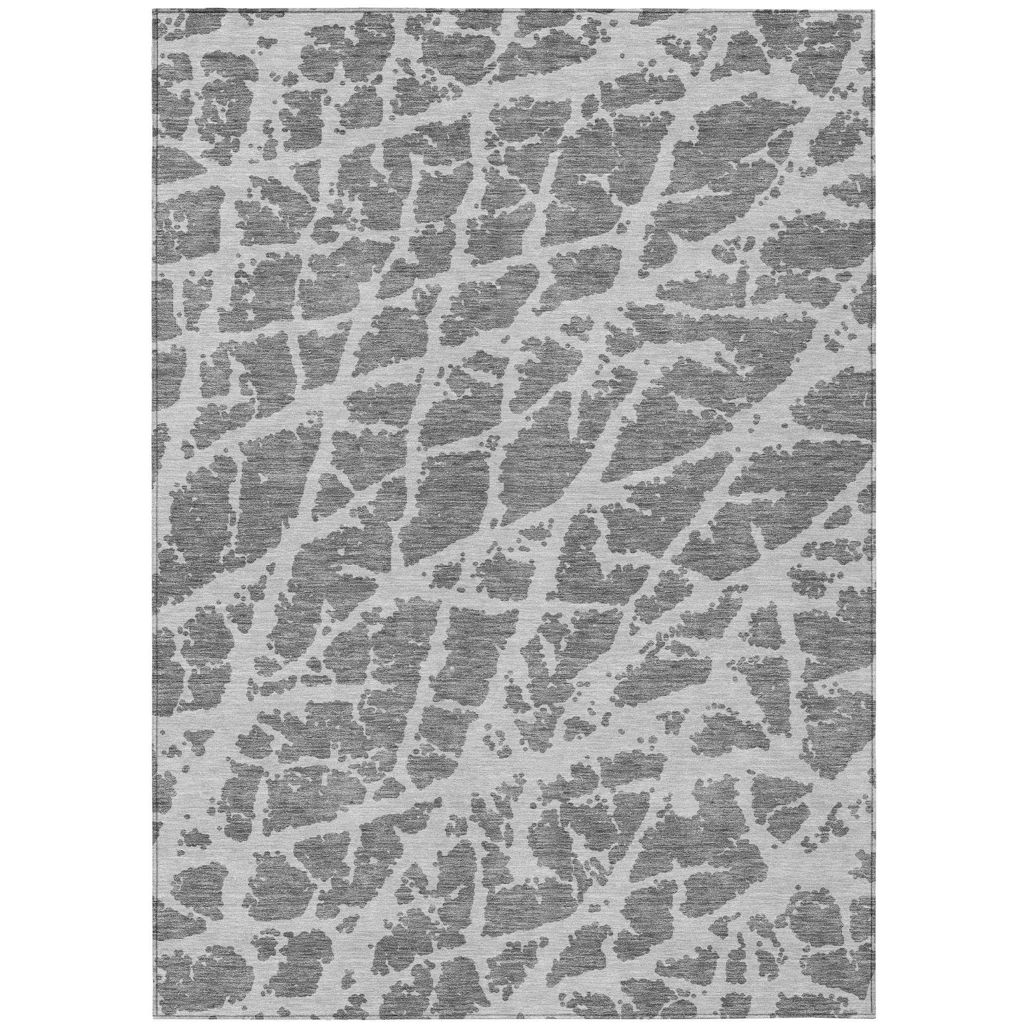 Addison Rugs Chantille Indoor/Outdoor Transitional Organic Charcoal Washable Rectangle Rug, 2'6" x 3'10"