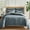 Denim Blue, variant on Levtex Home - 100% Linen - Queen Duvet Cover - Washed Linen - Navy - Duvet Cover Size (90x94in.)