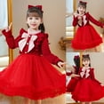 thumbnail image 2 of Gubotare Girls Long Sleeve Dress Girls Fall Dress Long Sleeve Casual Winter Dresses Size 6-7(Red,6-7 Years), 2 of 8
