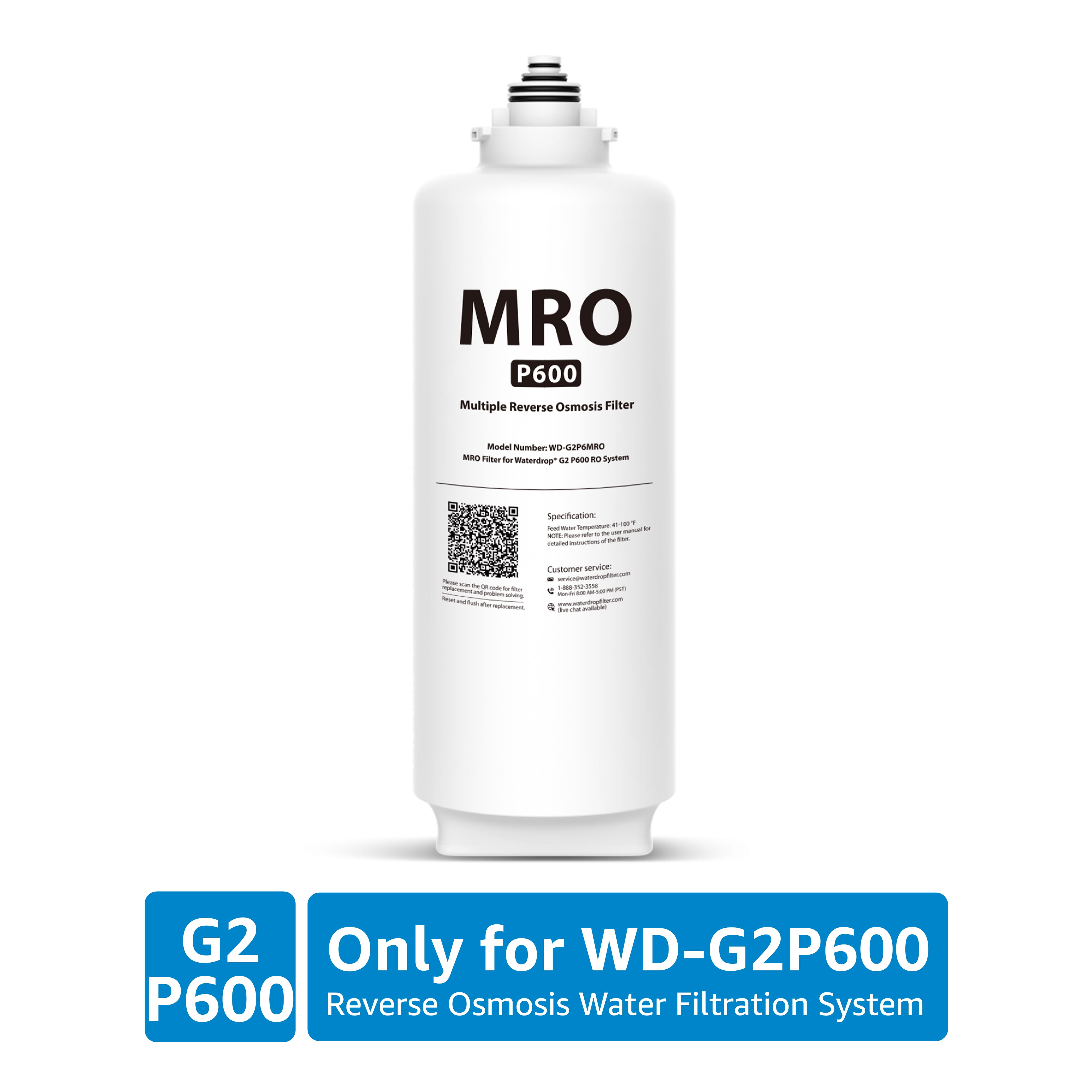 Waterdrop WDG2P6MRO Filter, Replacement for WDG2P600W Reverse