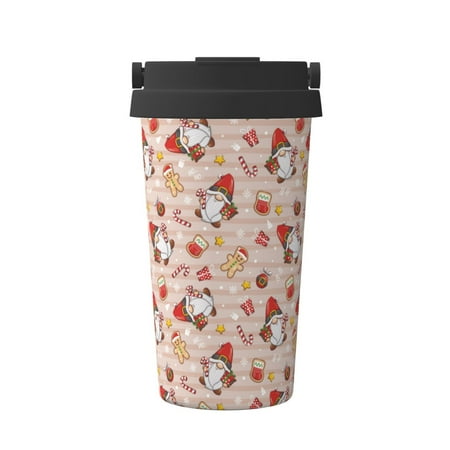 

Pofeuu Christmas Gnomes Santa Claus Print Coffee Mug Iced Coffee Tumbler Cup Double Wall Vacuum Leak-Proof Thermos Mug CoffeeThermos Travel Mug