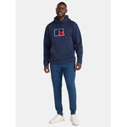 Russell Athletic Mens Pullover Hoodie with Flocked Logo Patch, Sizes S-2XL