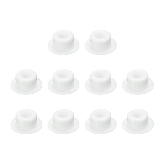 10pcs Hole Plug 3/8 Inch (9mm) Button Plugs Fit for 8.5mm Hole, Snap in Locking Hole Tube Plug Gel, White