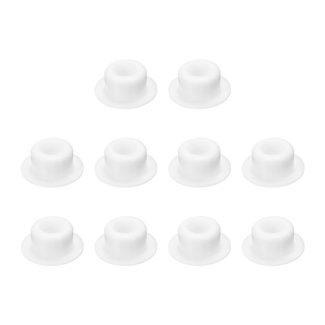 10pcs Hole Plug 3/8 Inch (9mm) Button Plugs Fit for 8.5mm Hole, Snap in Locking Hole Tube Plug Gel, White