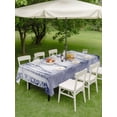 thumbnail image 5 of 60x120 Inch Outdoor Tablecloth with Umbrella Hole Zipper Rectangle Winter Trees Rectangular Tablecloths Outside Waterproof Blue Purple Withered Birch Tree Branch Patio Table Cloth Cover for Picnic, 5 of 8
