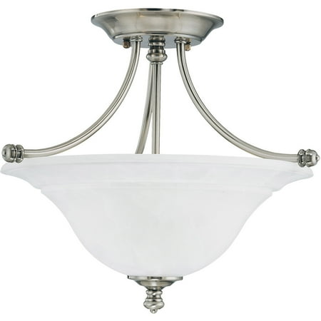 

Flush Mounts 2 Light Fixtures With Satin Pewter Finish Metal Material E26 16 200 Watts