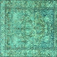 thumbnail image 1 of Ahgly Company Indoor Square Persian Turquoise Blue Traditional Area Rugs, 5' Square, 1 of 4