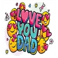 thumbnail image 3 of Father's Day Duvet Cover Sets, Colorful Love You Dad and Smiling Colorful Retro Design Print, Bedding Set with 2 Duvet Covers & 4 Pillowcases, 2 Pack King Size, Yellow and Grey, by Ambesonne, 3 of 3