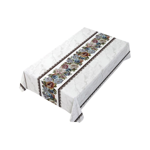 Fiudx Mantel Escandinavo de Algodón y Pvc Suave, Resistente Al Calor y Al Desgarro, Versátil para Decorar Mesas de Comedor y de Centro, Fácil de Limpiar, 120 X 120 Cm.
