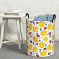 thumbnail image 6 of Sikiie Strawberry Lemon Print Round Dirty Clothes Basket, Waterproof Standing Foldable Storage Basket, for Laundry Room, Bedroom, Bathroom Storage-Medium, 6 of 6