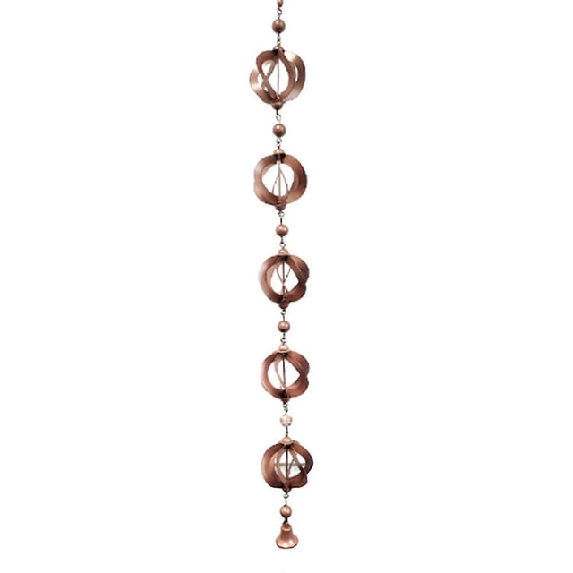 Rain Chain Circular Wind Chime Rain Chain for Gutter Decorative Rainwater Collection Chain with Bell