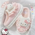 thumbnail image 5 of Sanrio Hello Kitty Cotton Slippers For Women My Melody Winter Thick Soft Sole Slides Indoor Floor Flat Home Non-Slip Shoes, 5 of 25