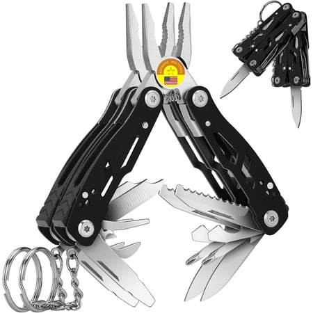 2 count Mini Multitool Pliers 15 in 1 Multi Tool Plier Multitool Small Multi-tool Birthday Fathers Day for Men Him Husband Boyfriend Father Handyman