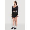 thumbnail image 4 of Womens Lace Detail Scoop Neck Long Sleeve Crop Top, 4 of 5