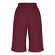 thumbnail image 4 of Neewe Womens Knee Length Pants Casual Plain Shorts Summer Drawstring Elastic Waist Comfy Shorts with Pockets, 4 of 8