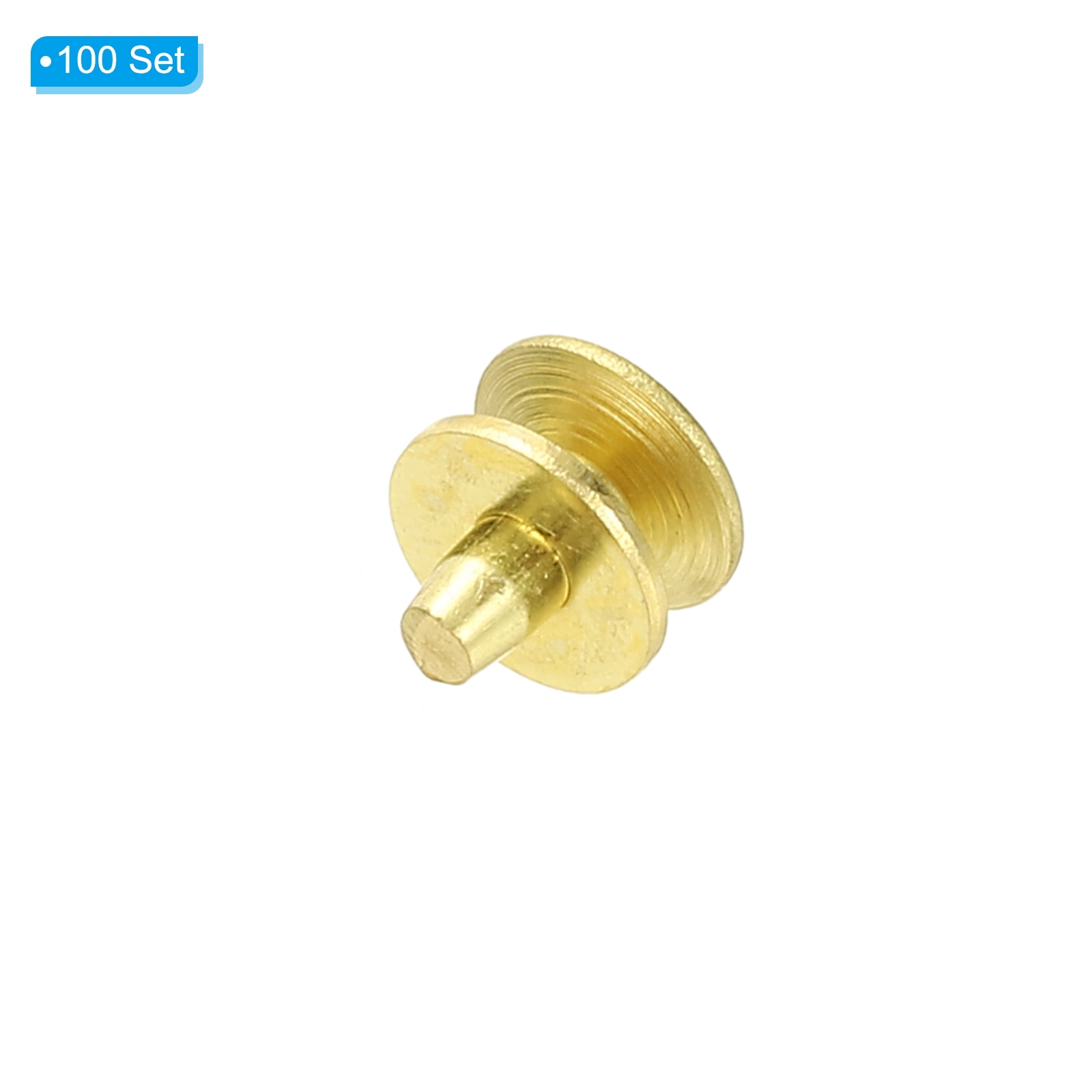 9x3.3x7mm Studs for Clothing, 100 Sets Spikes for Clothes Studs and Spikes Leather Rivets Burrs Brass Fastener Metal Screw Posts for Leather Jacket Crafting Crafts Fabric