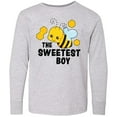 thumbnail image 3 of Inktastic The Sweetest Boy with Bee and Honey Combs Long Sleeve Youth T-Shirt, 3 of 5