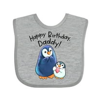 Inktastic Happy Birthday, Daddy- Cute Penguins Boys or Girls Baby Bib