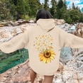 thumbnail image 3 of AJHSAKLt Comfrt Hoodie Women's Spring Sunflower And Love Print Sweatshirt Hoodies For Women Beige, 3 of 3
