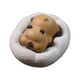 thumbnail image 2 of Mini estatua de oso, adorno de escritorio, mascota de té coleccionable, figura creativa en miniatura, pequeña escultura para estantería de casa de té, Amarillo, 2 of 10