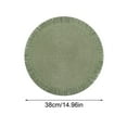 thumbnail image 3 of hulanddfd Woven Placemats, Round Table Mat-Woven for Kitchen and Dining Decor Heat Insulation Pad for Kitchen or Cooking Green, 3 of 5