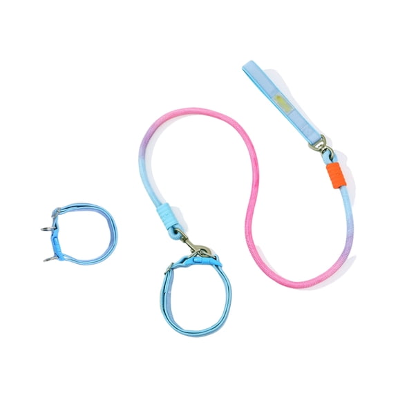 Small Dog Collar and Leash Set | Gradient Nylon Dog Collar and Leash for Everyday Walks Training | Great Gift for Pet Owners | Metal Dog Collar Buckle