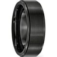thumbnail image 4 of Ceramic Black Ridged Edge 8mm Brushed And Polished Band (Size 13) Made In China cer44-13, 4 of 5