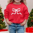 thumbnail image 2 of XEGLSBU Hoodies for Girls 14-16 Size Girls' Long Sleeved Hoodie With Bow Crew Neck D-Red Size 9-10 Years, 2 of 4
