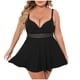 thumbnail image 1 of Traje de Baño de Bikini de Mujer con Estilo de Falda de Borde de Ruffle Tankini, Traje de Baño de Cuerpo Dividido de Cintura Alta para Piscina Y Playa, 1 of 8