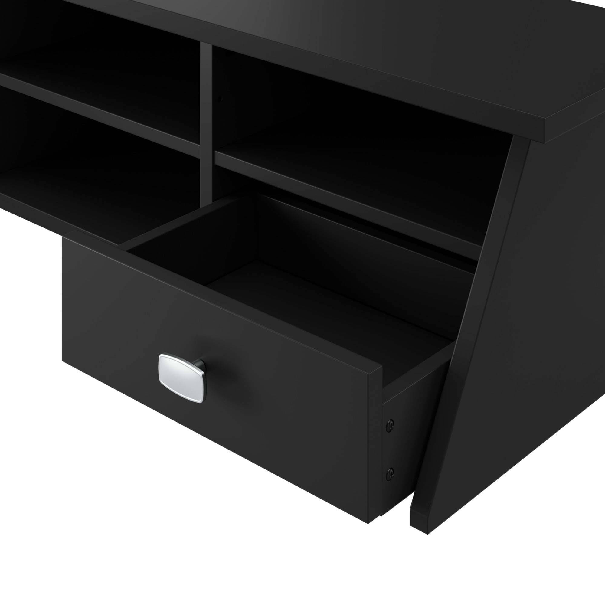 Bush Furniture Broadview 60W L Shaped Computer Desk with Storage and Desktop Organizer in Classic Black
