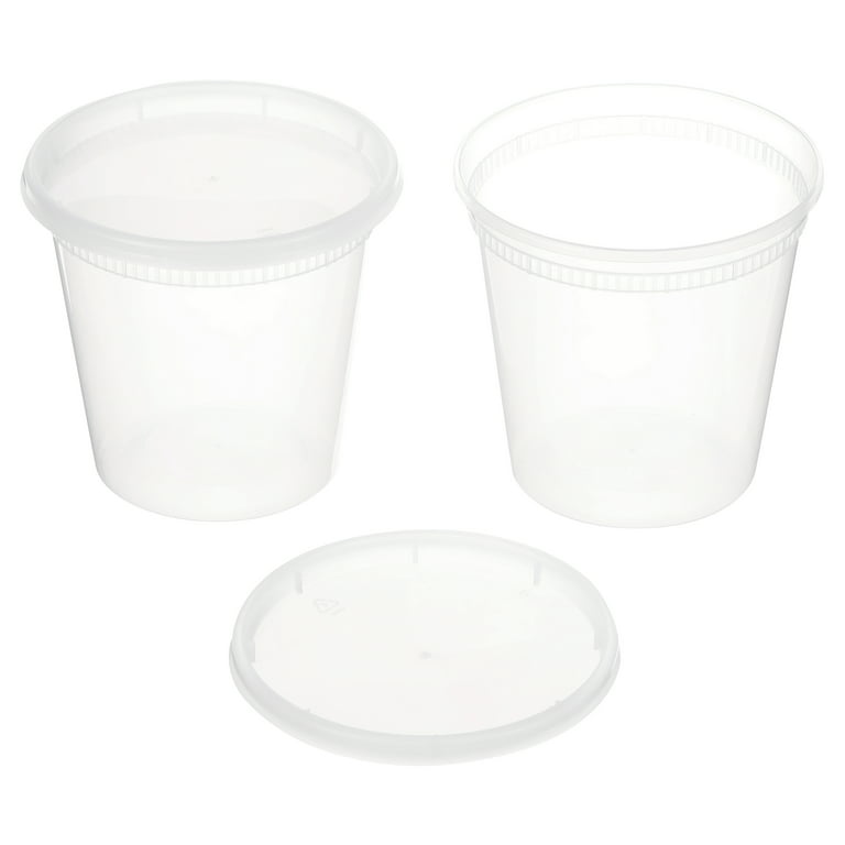 24 oz. BPA Free Food Grade Round Container with Lid (T41024CP) - starting  quantity 25 count - FREE SHIPPING