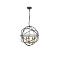 thumbnail image 3 of Living District LD4006D20BRD Octavia 5 Light Brass & Dark Brown Ceiling Pendant, 3 of 4