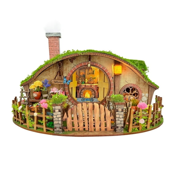Strucwood DIY Book Nook Kit The Magic Ring House Wooden Puzzles with LED Lights,3D Crafts Hobbies Gifts for Handicraft enthusiast（SQ-59）