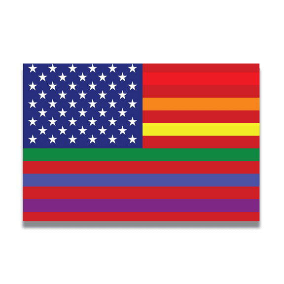 Magnet Me Up Gay Pride LGTBQ Rainbow American Flag Vinyl MagnetDecal, 4x6 Inches