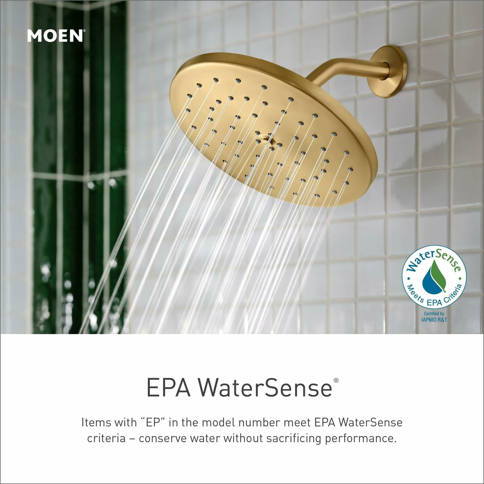 Moen 6345Ep Moen 1.75 GPM Single Function Rain Shower Head - Gold