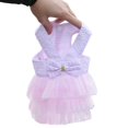 thumbnail image 4 of Elegant Adorable Striped Spring/Autumn Clothing Lace Bowknot Pet Clothes Dog Skirt Cat Apparel Cat Dress WHITE XL, 4 of 8