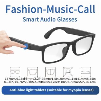 Smart Glasses with Interchangeable Lenses AIMB-V3 Smart Glasses With Interchangeable Sunglasses + Blue  main image 3