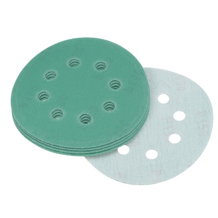 

5 Inch 8 Hole 150 Grit Hook and Loop Sanding Disc Polyester Film Abrasive for Wood or Metal Sanding 10pcs