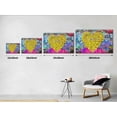 thumbnail image 5 of HFDF Graffiti Wall Art Yellow Heart Canvas Painting Wall Decor Modern Home Artwork Giclee Art Bansky Street Style Canvas Print Picture for Bathroom Living Room Ready to Hang 24x16inch Framed, 5 of 6