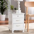 thumbnail image 3 of Baxton Studio Layton Classic and Traditional White Finished Wood 3-Drawer Nightstand,Wholesale Interiors, 3 of 12