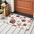 thumbnail image 5 of Summer Ocean Washable Small Entryway Area Rugs 2'x3', Grey Starfish Brown Red Coral Marine Life Low Pile Throw Rug Non-Slip Sturdy Edge Binding Carpet for Front Door Floor Room Entry, 5 of 9
