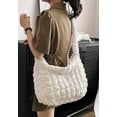 thumbnail image 3 of Quilted Tote Bag for Women Puffer Bags Large Padding Shoulder Bag Dumpling Underarm Bag Tote Bag Cloud Handbags with Zip, 3 of 13