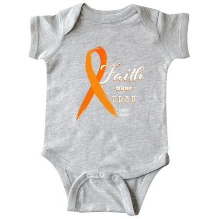 

Inktastic Faith Over Fear Lymphoma Awareness with Orange Ribbon Gift Baby Boy or Baby Girl Bodysuit