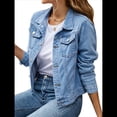 thumbnail image 2 of Chaquetas Vaqueras para Mujer, Básicas, de Larga, con Botones, Estilo Corto, A Azul L, 2 of 7