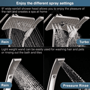 Bright Showers Dual Shower Head Combo, Handheld Showerhead Rainfall Shower Set with 60 inch Long Stainless Steel Shower Hose, Brushed Nickel
