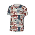 thumbnail image 6 of Wukai Patchwork In Country Style Print Men's Short-Sleeved Mesh T-Shirt,Quick-Dry Short Sleeve Workout T-Shirt-X-Small, 6 of 8
